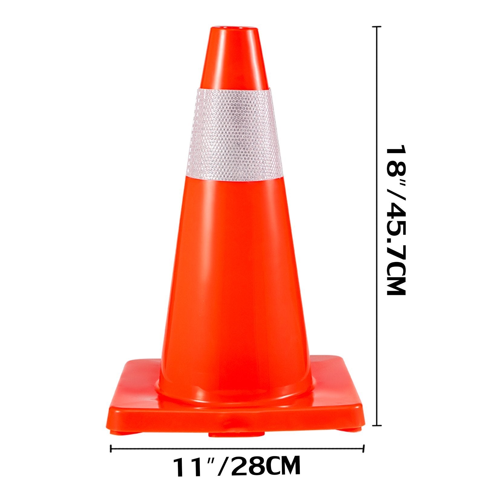 VEVOR 20-Pack 18" Traffic Cones, Safety Road Parking Cones with Reflective Collars