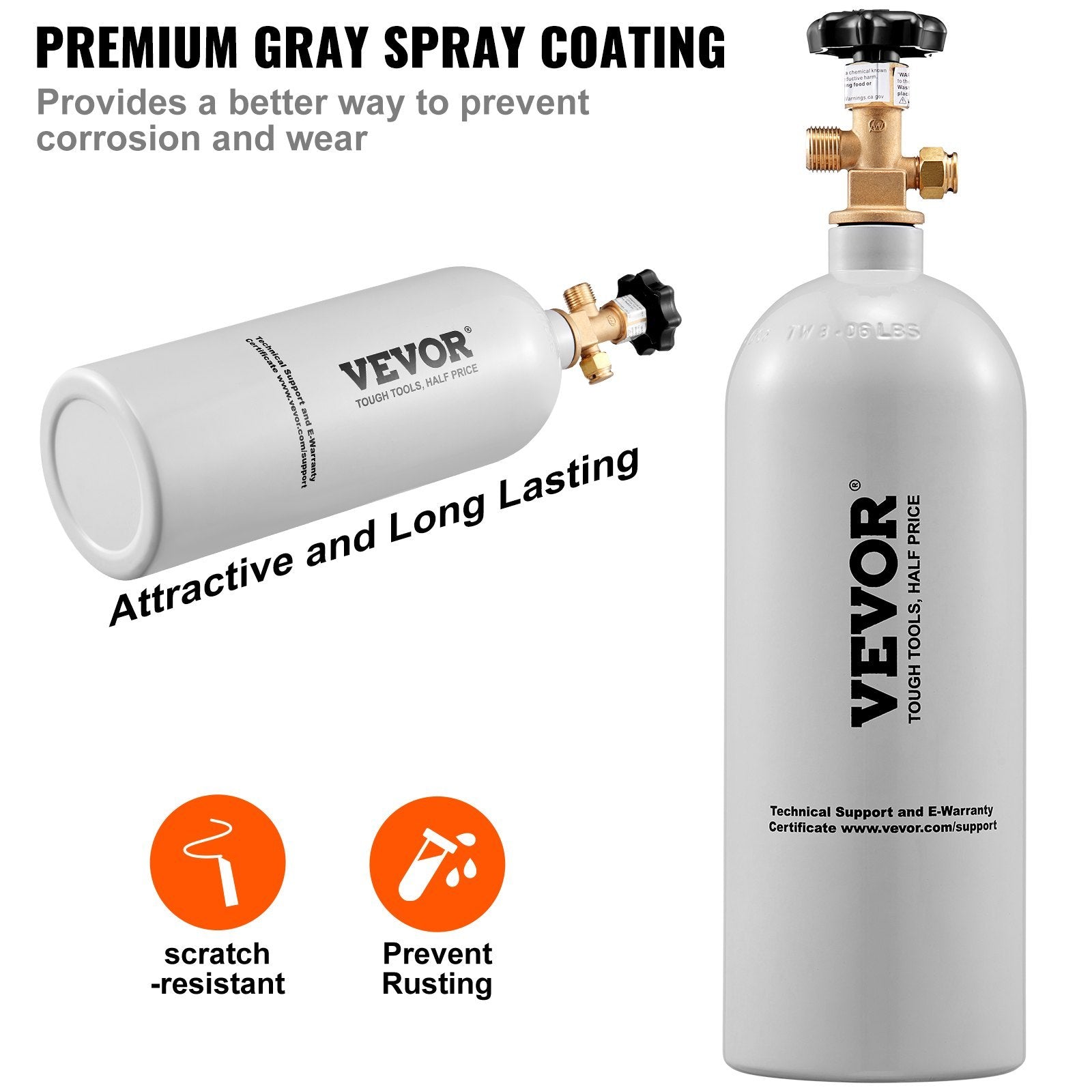 VEVOR 5 Lbs CO2 Tank Aluminum Gas Cylinder with CGA320 Valve