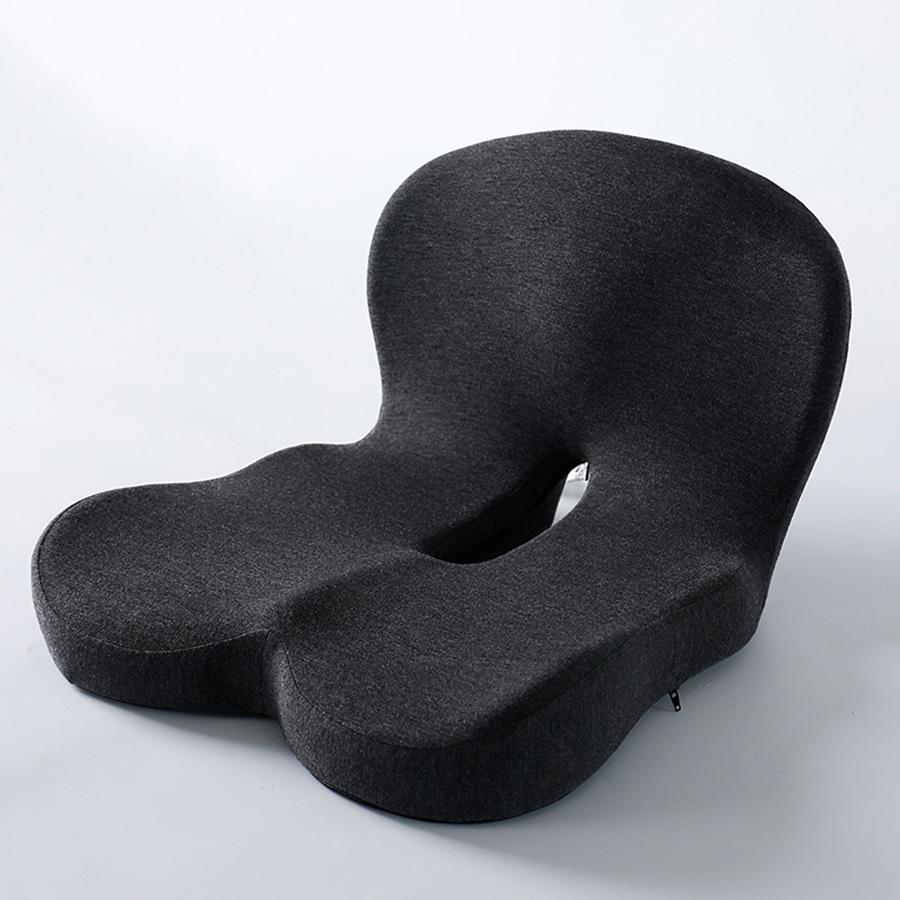 Coocosh Cushion Seat Pad with unique ergonomic design, providing comfort and support in sleek charcoal gray, ideal for office or home use to enhance posture and reduce pressure.