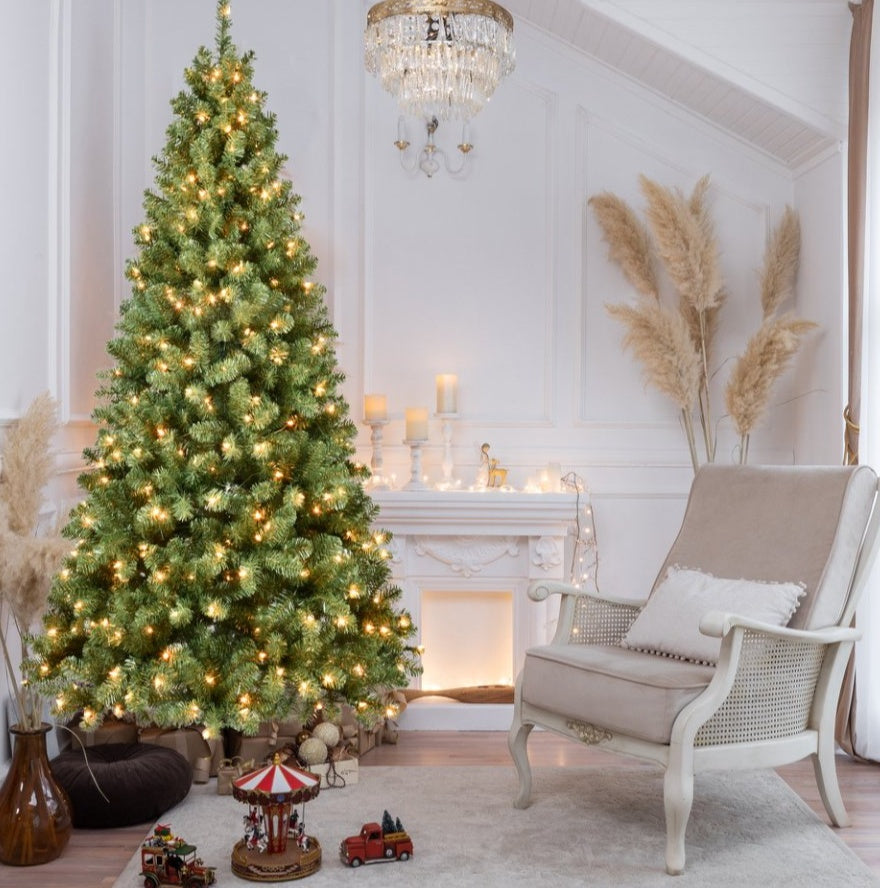 Prelit PVC Memory Wire Christmas Tree — 5 / 6 / 7 / 8 / 9 ft