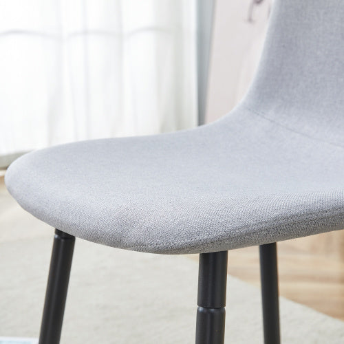 Comfortable Linen-Cotton Dining Chair Set — 6 Pieces, Light Gray