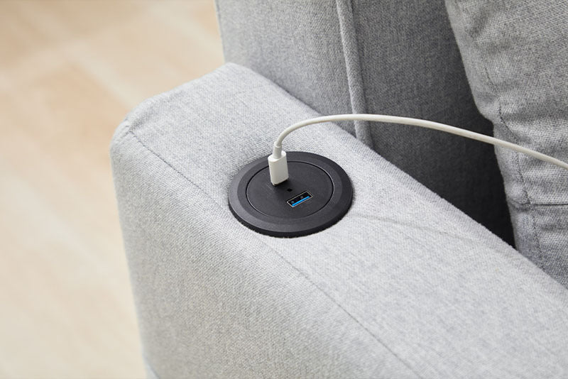 Futon Chair Bed Convertible 3-in-1 Pull-Out Sleeper with USB Ports, Wear-Resistant Leather Armchair Bed for Living Room