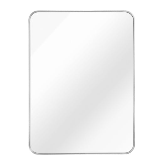 22x30 Silver Metal Framed Rectangular Bathroom Mirror - View 11