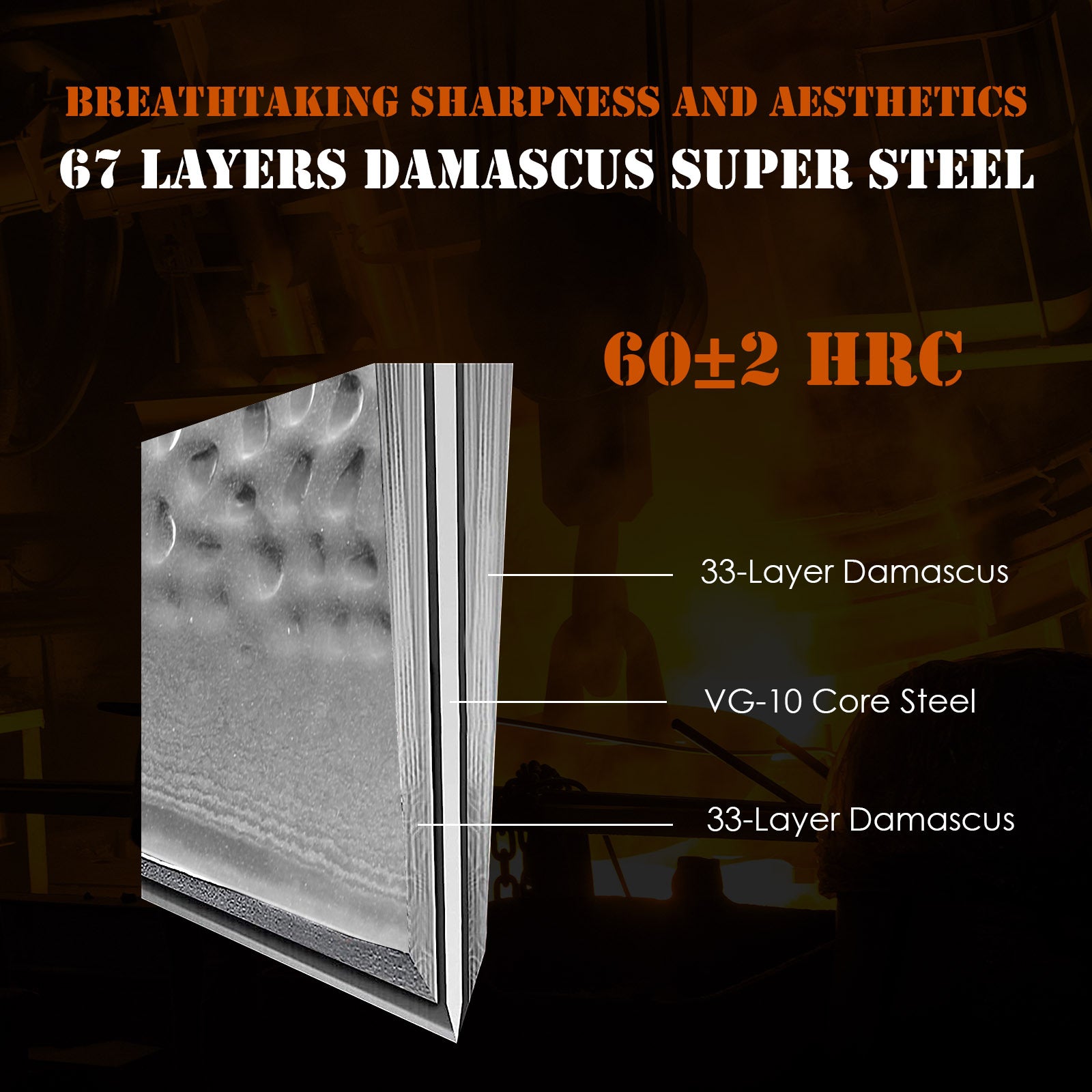 Qulajoy 7 Inch Santoku Knife - Ultra Sharp 67-Layer Damascus VG-10 Core with G10 Handle & Sheath