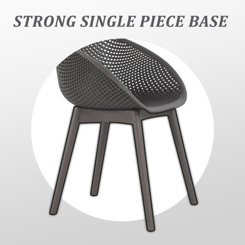 2-Pack Modern Lounge Chairs — Indoor/Outdoor All-Weather PP (Warm Grey)