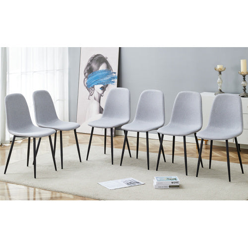 Comfortable Linen-Cotton Dining Chair Set - 4 Pieces | Light Gray