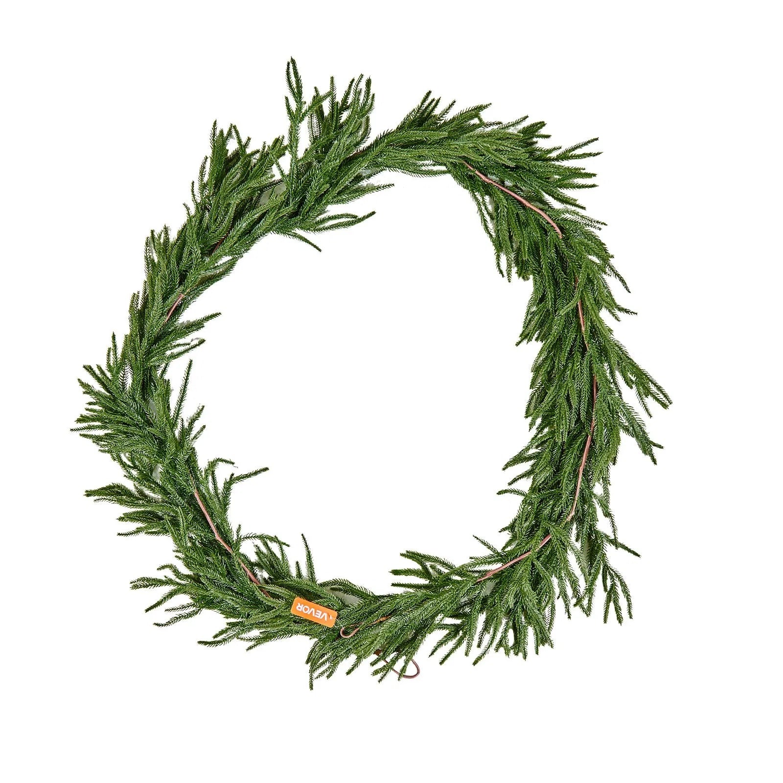 Faux Norfolk Christmas Garland 9Ft Artificial Greenery Xmas Decor For Fireplace