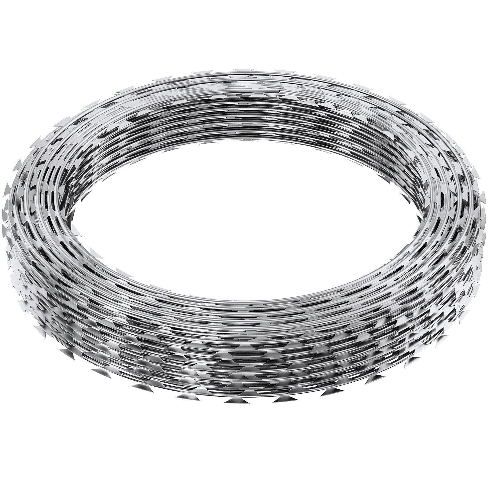VEVOR Razor Wires, 246 Ft (5 Rolls) Galvanized Razor Ribbon Barbed Wire Fence