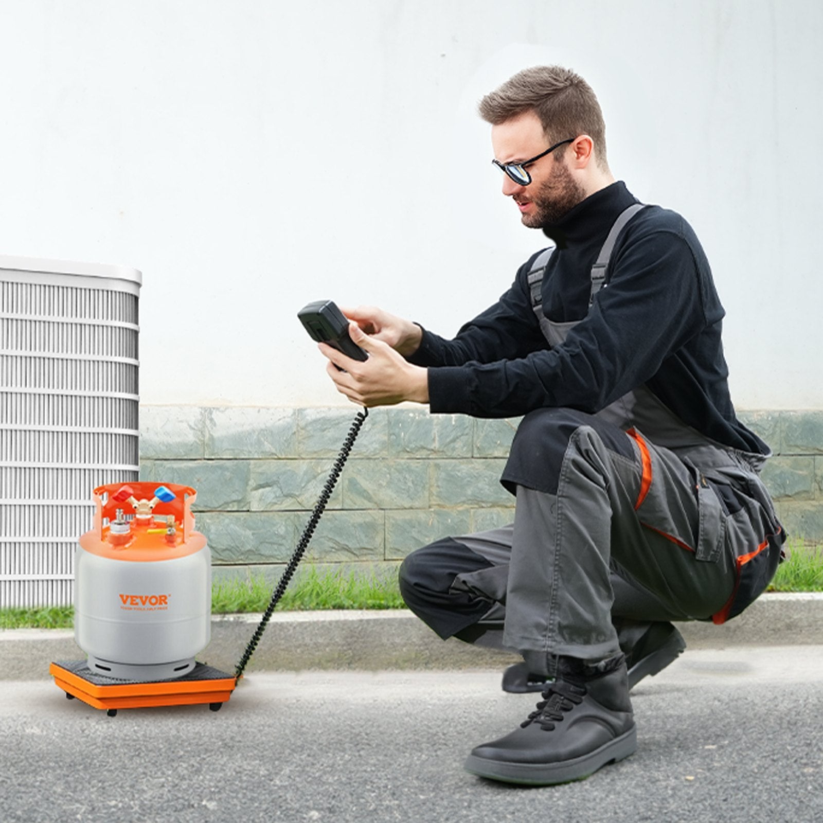 VEVOR Refrigerant Scale 110 LBS HVAC Charging Recovery Freon Scale with Wired Remote