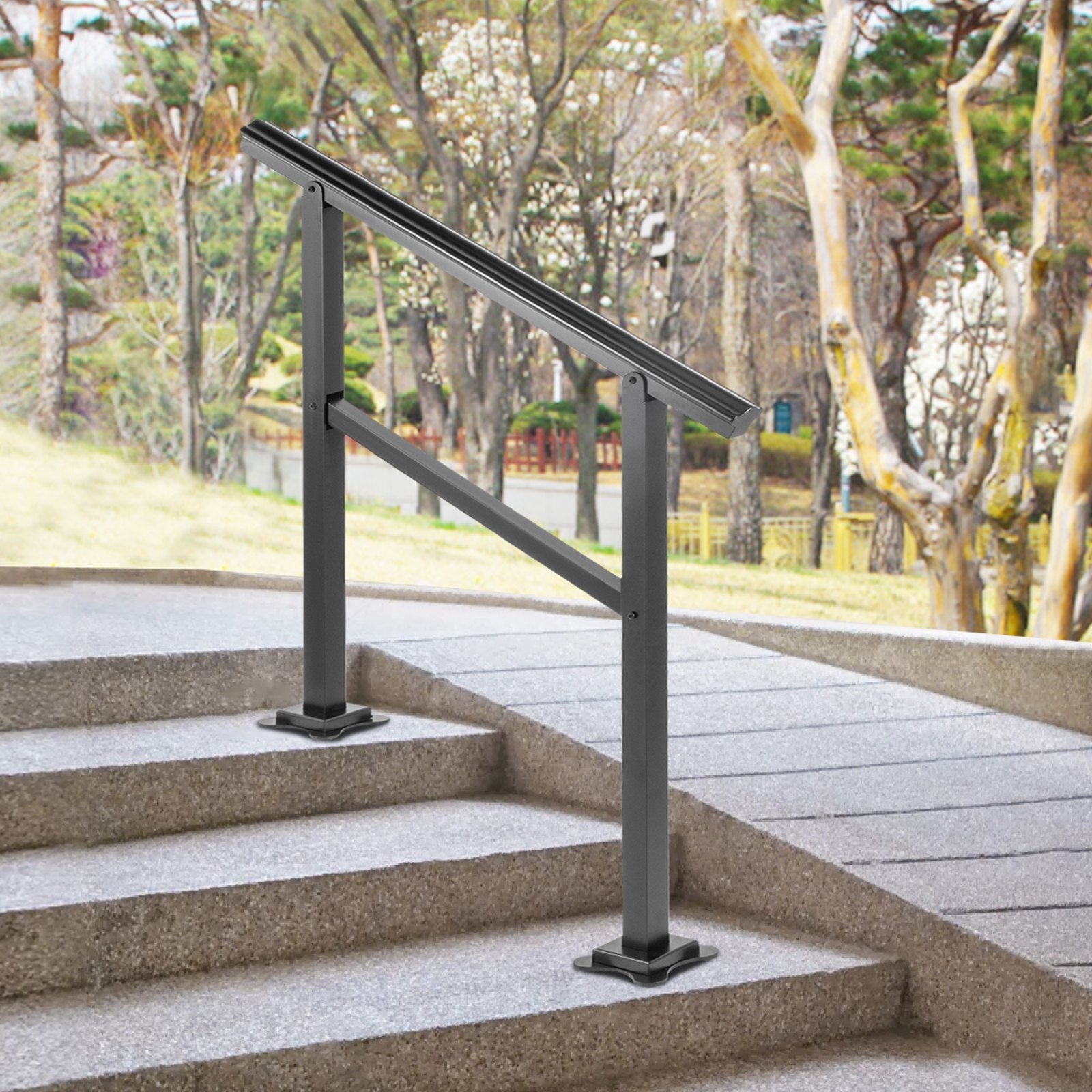 VEVOR Outdoor Adjustable Stair Handrail – Fits 2–3 Steps, 165 lb