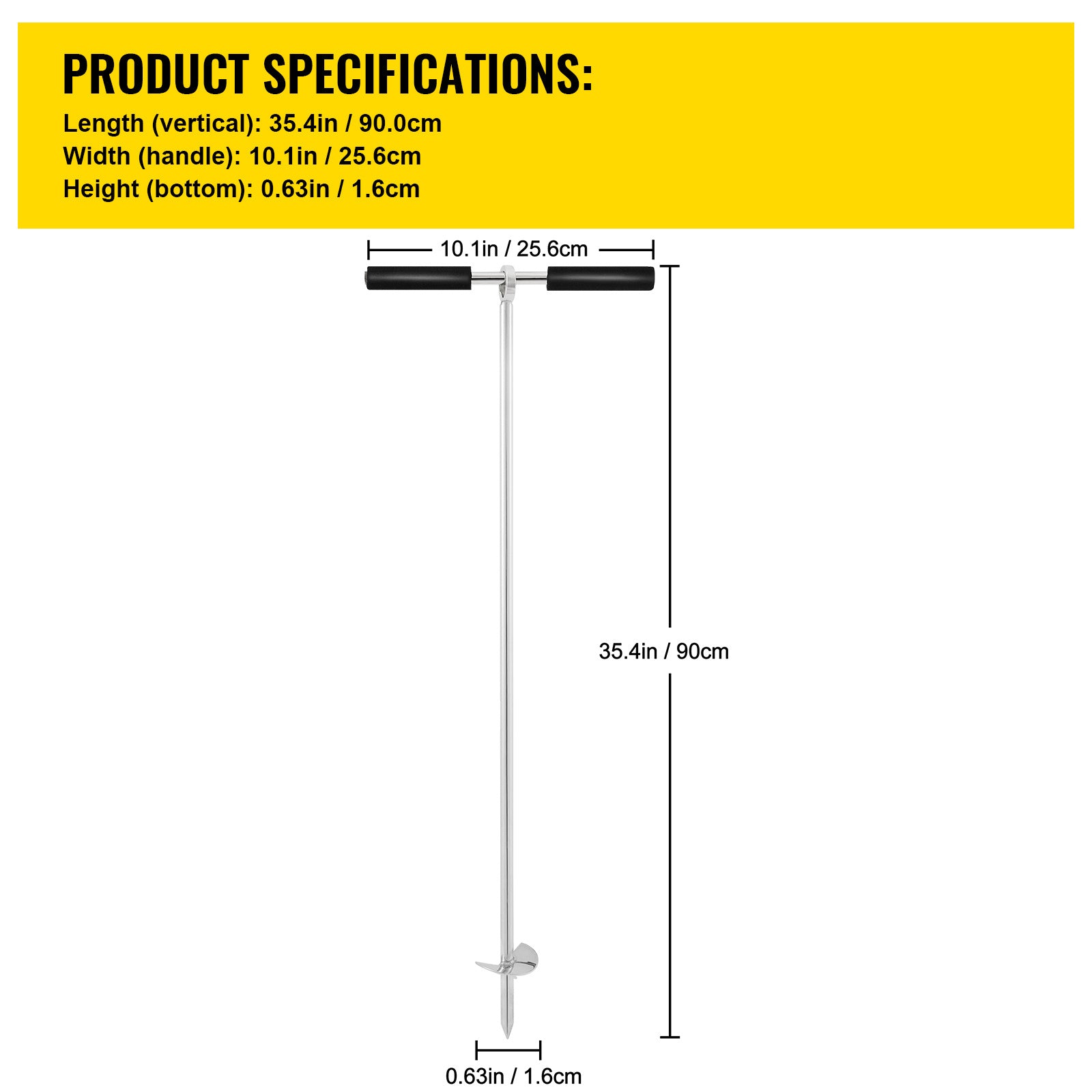 VEVOR Sand Anchor, Length Auger To The Beach And Sandbar, 316 Stainless Steel Screw Anchor W Removable Handle, Bungee Line & Carry Bag, For Jet Ski PWC Pontoon Kayak