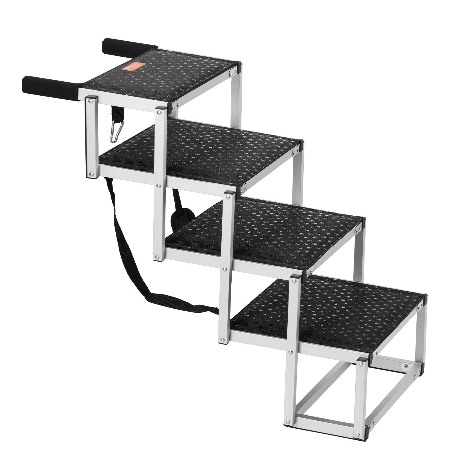 VEVOR Dog Stair For Cars 4-Step Folding Dog Steps Aluminum - Loads Up To 150 Lbs
