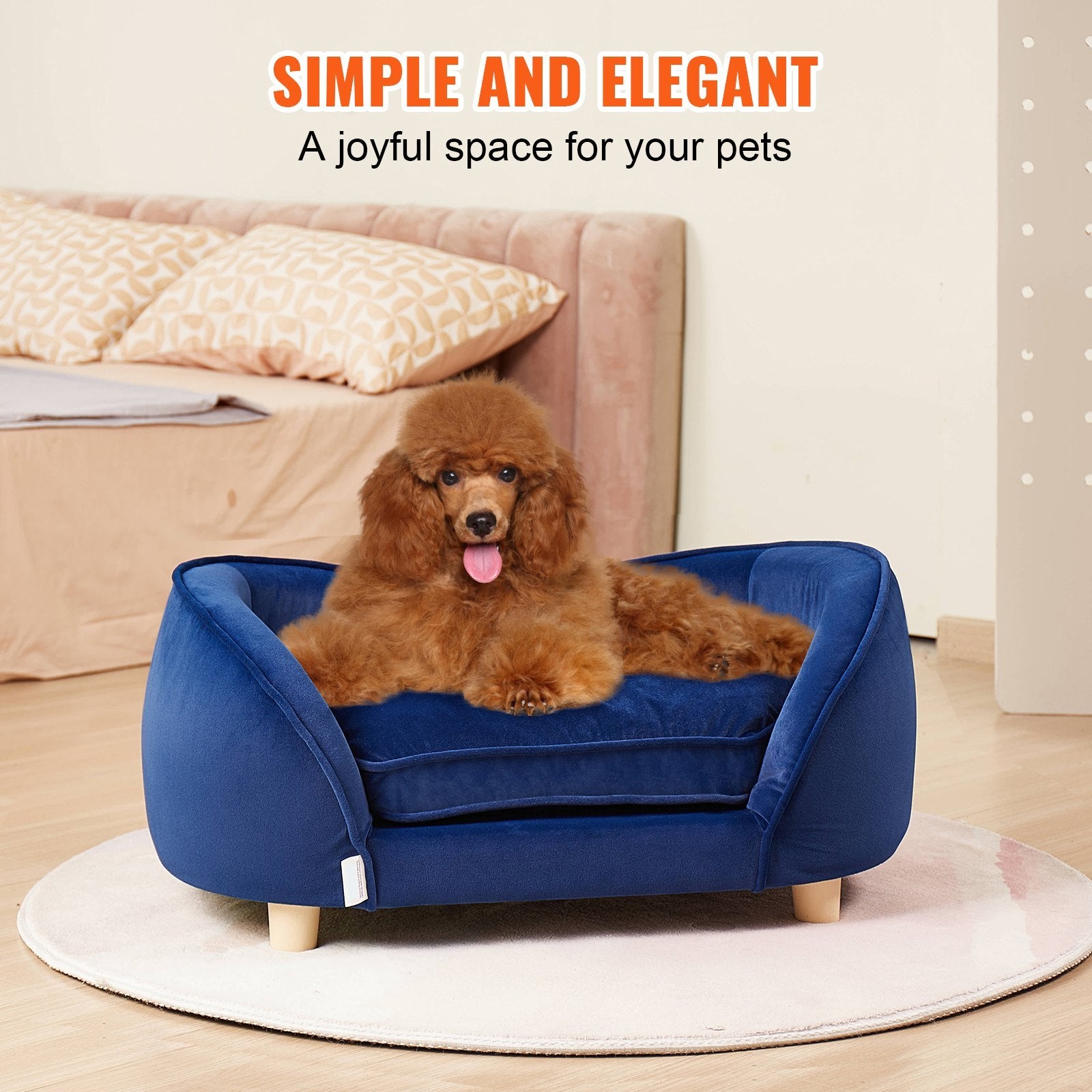 Pet Sofa Dog Couch – Medium Dog Bed, 81 lb Support, Elevated & Plush