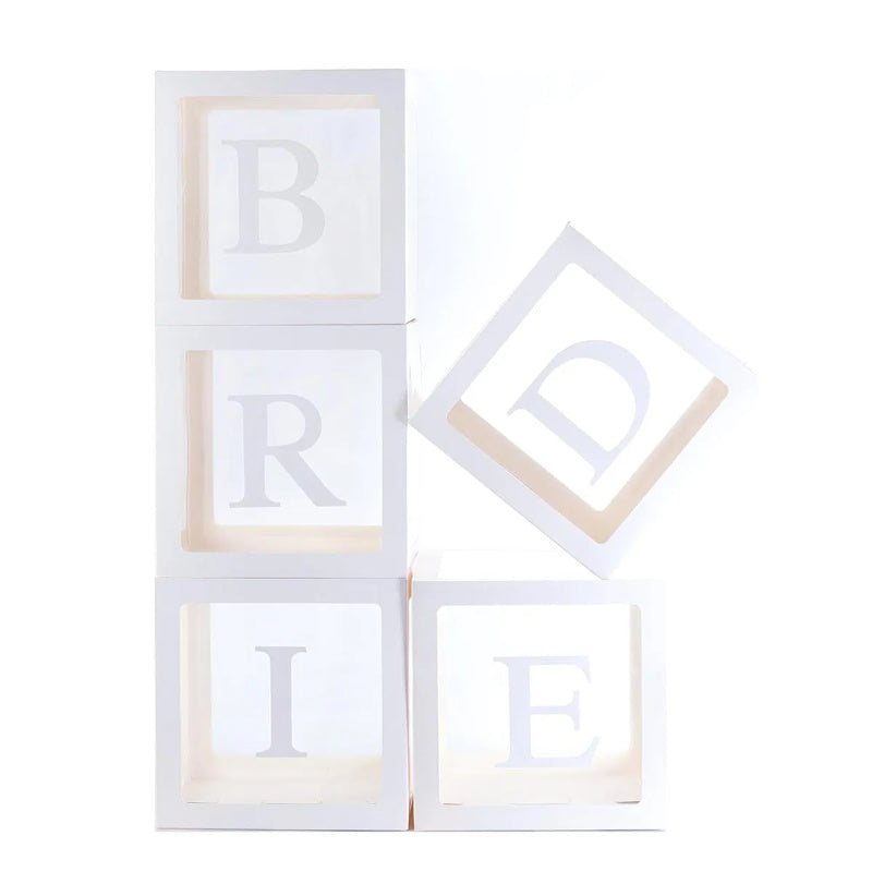 Bride Wedding Balloon Boxes 5pcs White Clear - View 6