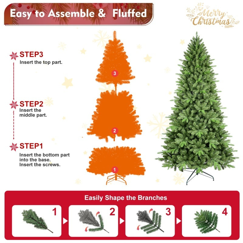 6ft PE/PVC Hybrid Christmas Tree - 1168 Lifelike Tips