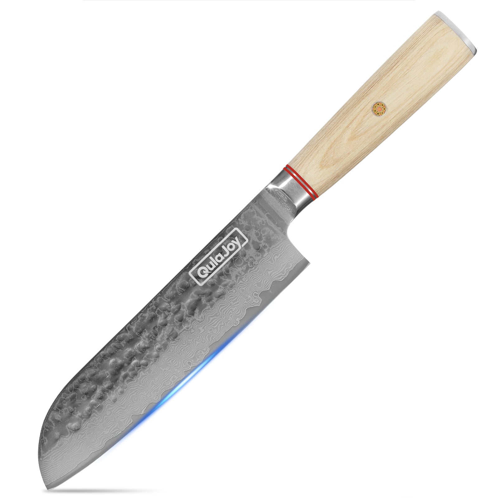 Qulajoy Nakiri Knife 6.9 Inch, 67-Layers Damascus VG10 — Ergonomic Wood Handle
