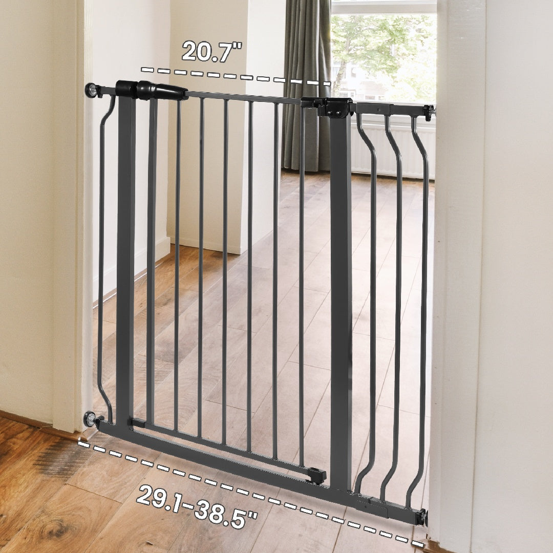 Only Supports Self Pickup  Extra Wide Baby Gate, Safety Dog Gate For Stairs, Easy Walk-through Self-closing Pet Gate For Houses, Doorways, White-grey