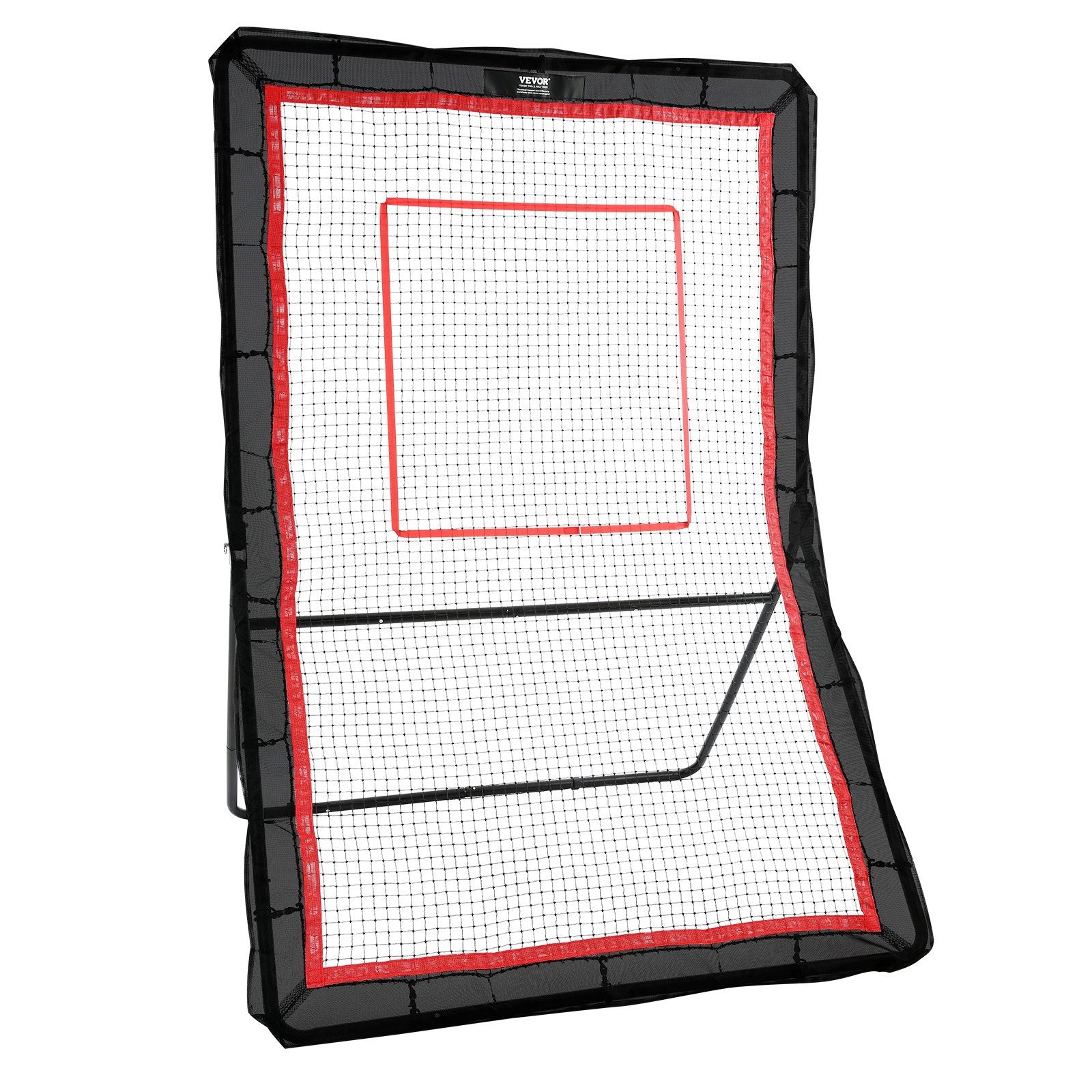 VEVOR Lacrosse Rebounder For Backyard, 5x7 Ft Volleyball Bounce Back Net, Pitchback Throwback Baseball Softball Return Training Screen, Adjustable Angle Shooting Practice Training Wall With Target
