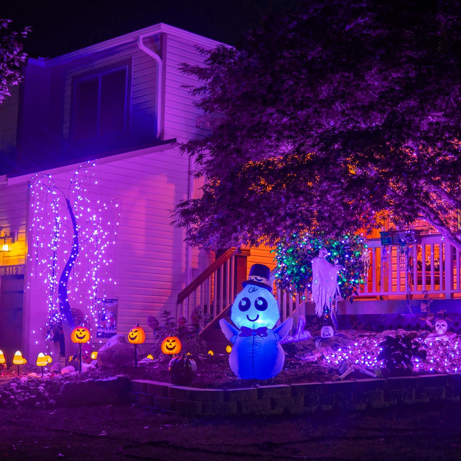 200pcs 66ft Halloween Fairy String Lights 8 Lighting Modes Mini Plug-in String Lights Indoor And Outdoor Christmas Garden Wedding Party Decoration Purple