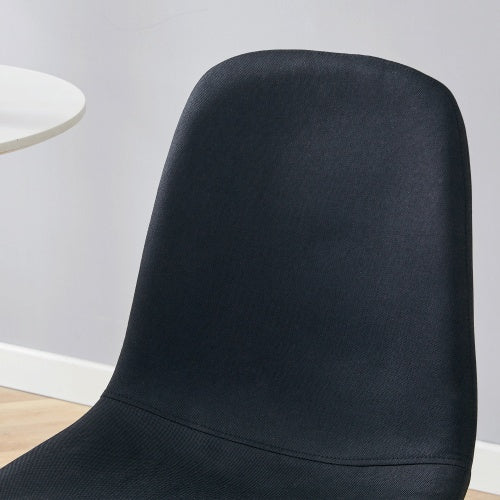 Luxury Simple Chair - Set of 4 | Black Linen-Cotton Dining Chair with Gold Metal Legs