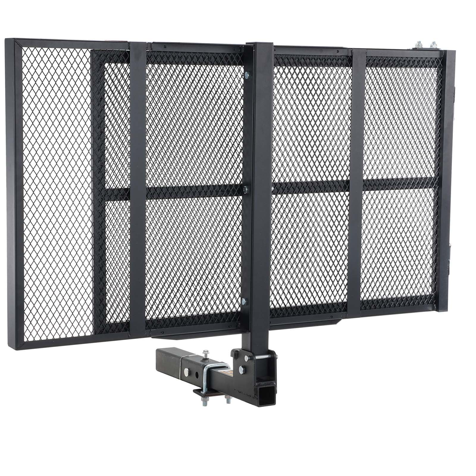 VEVOR Hitch Mount Cargo Carrier, Iron Hitch Cargo Rack With Folding Ramp — 500LBS