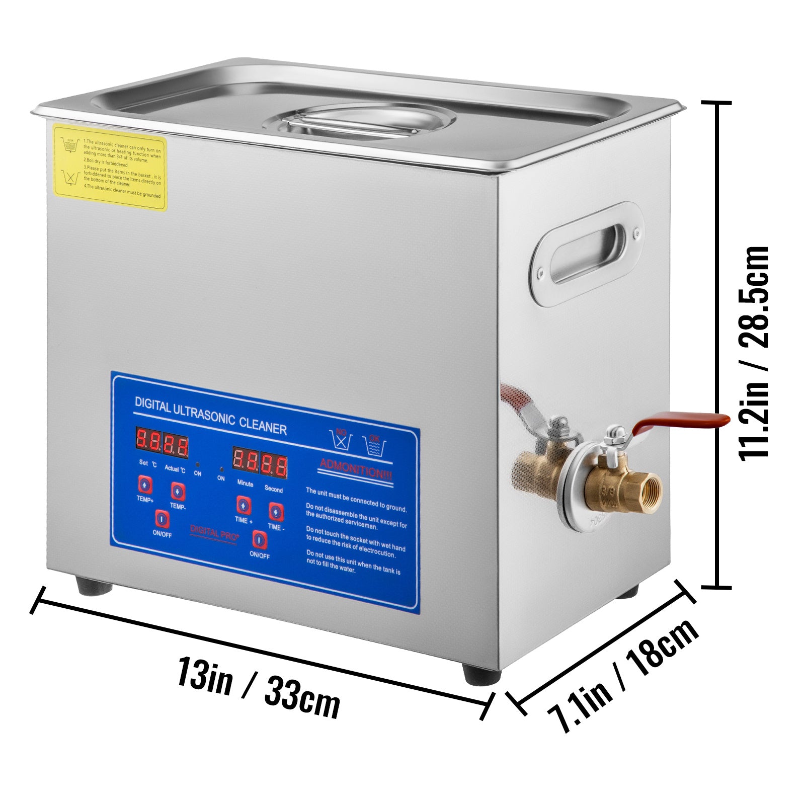 VEVOR 6L Ultrasonic Vinyl Cleaner — 180W 40kHz, Cleans 8 Records