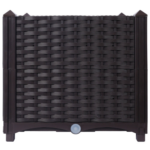 Deep Raised Garden Bed Plastic Planter Boxes For Vegetables Flowers Herbs And Succulents,Self-Watering Planter Box Raised Bed To Grow Flowers, Herbs & Vegetables, 15.7 L X 15.7 D X 14.7 H