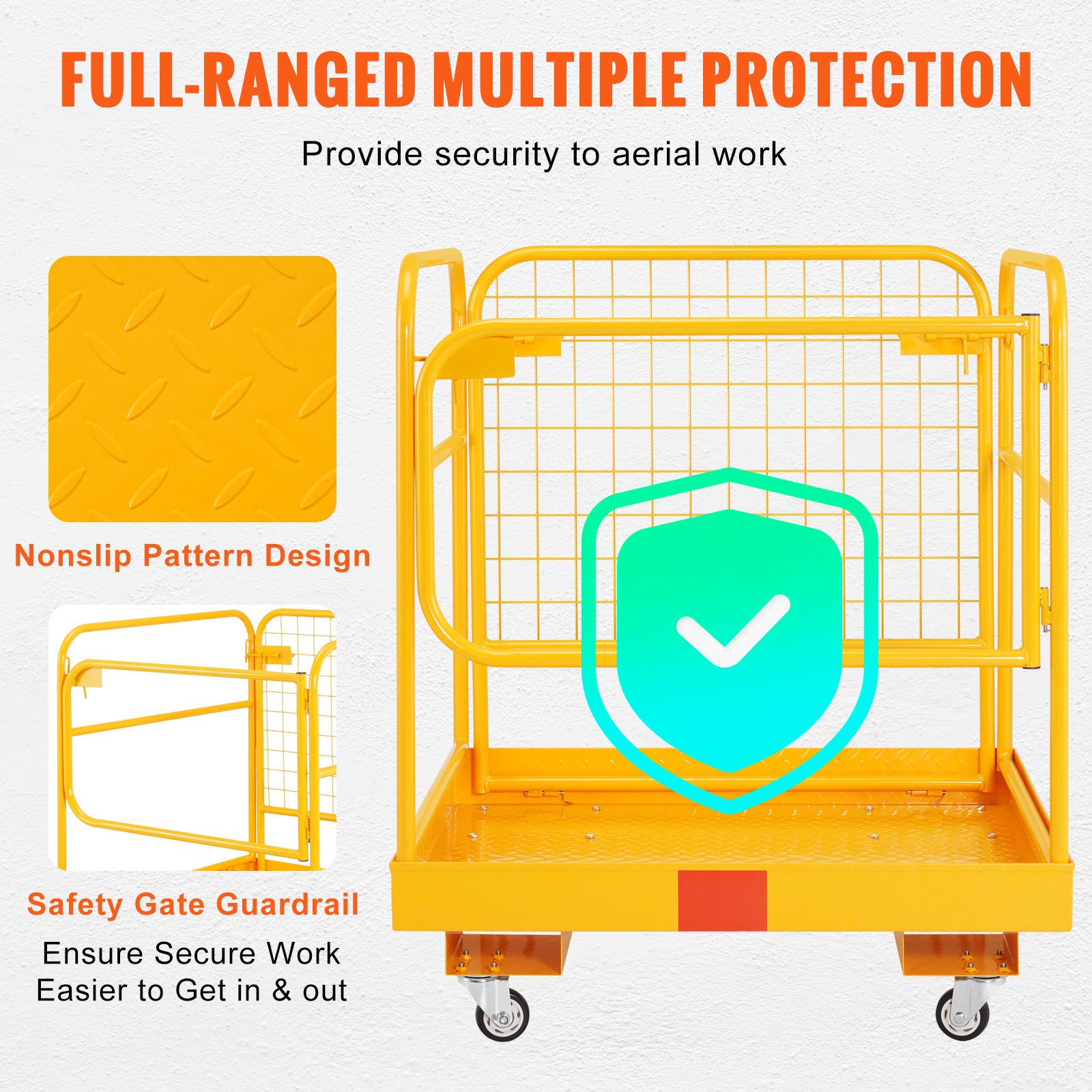 VEVOR Forklift Safety Cage, 1200 Lbs, 36 x 36 in Folding Work Platform