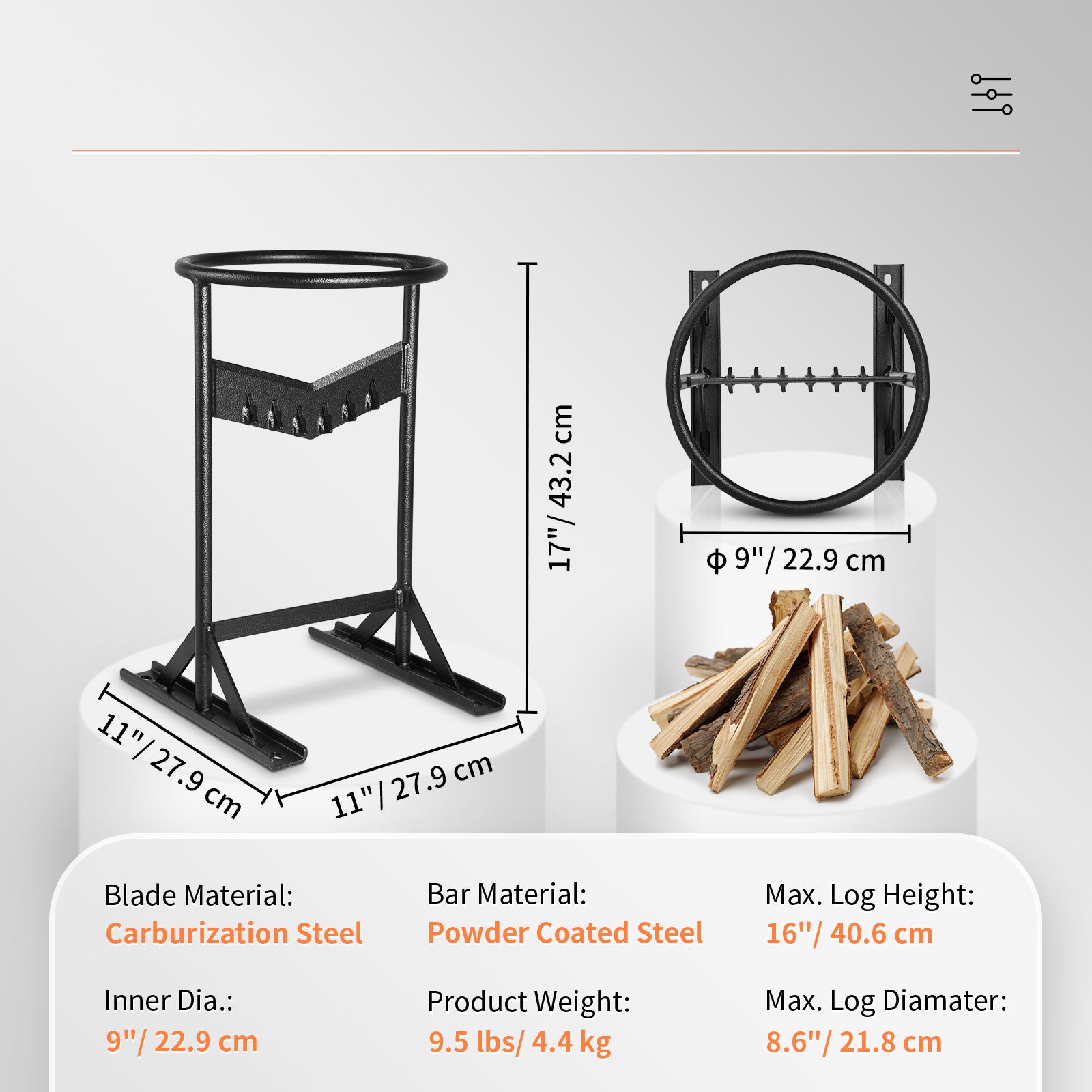 VEVOR V-Shaped Manual Log Splitter – Heavy-Duty Kindling Splitter