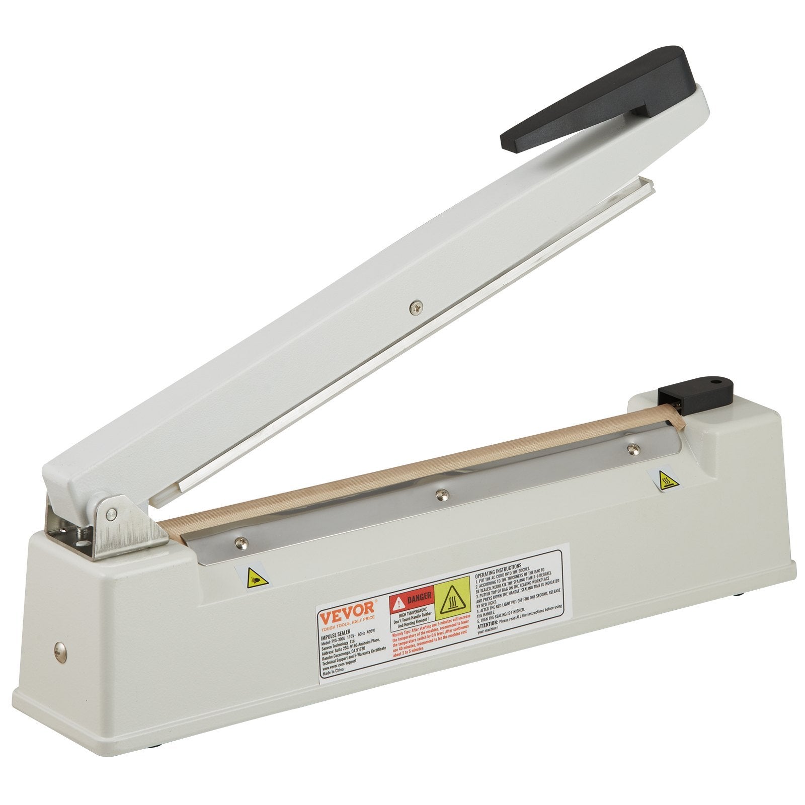 VEVOR Impulse Sealer 12 Inch, Manual Heat Sealing Machine