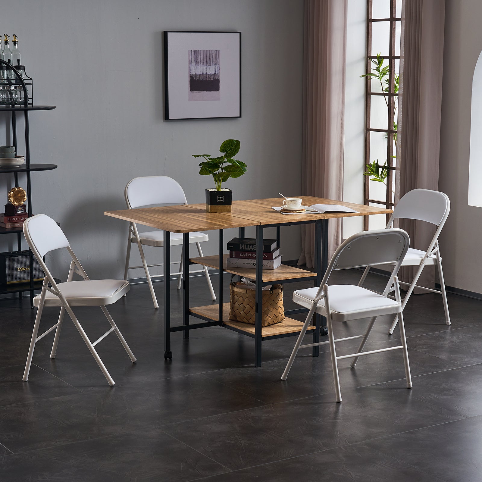 4pcs Simple Leather Pvc Steel Pipe Exhibition Chairs - View 1