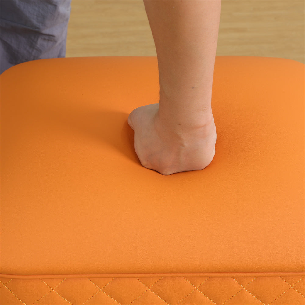 Scratch-Resistant Diamond Tufted Ottoman, 19.5x15.5x18 Inch Pet-Friendly Accent Stool