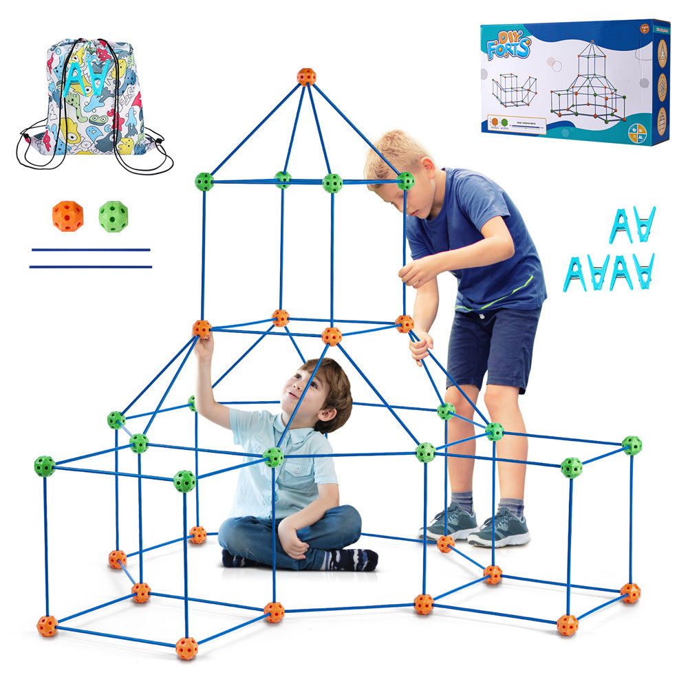 VEVOR Tent Fort Building Kit For Kids STEM Construction Toy Set Castle 120PCS