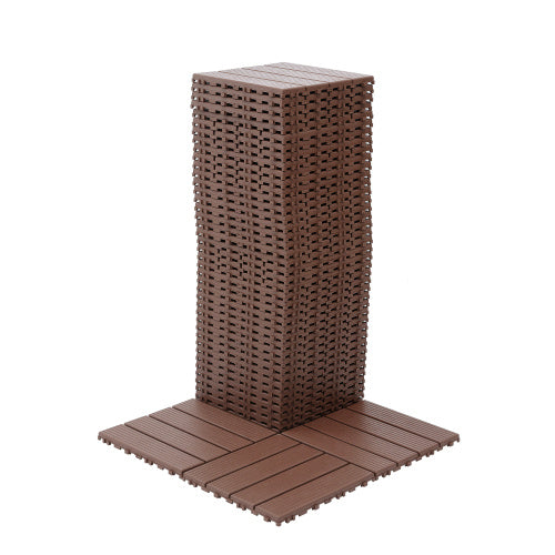 Plastic Interlocking Deck Tiles 44 Pack 12x12 Brown - View 8