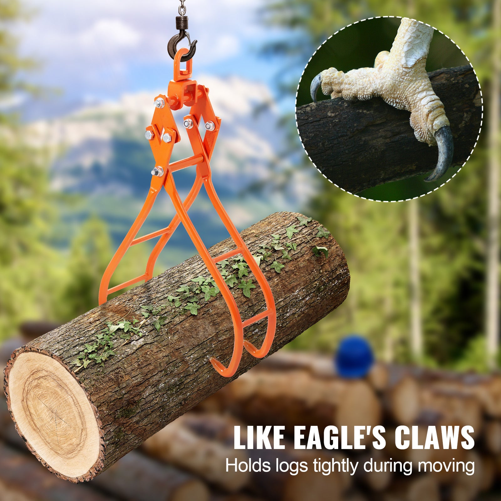 VEVOR 28in Timber Claw Hook — 2205 lb Log Grapple (L4S28)