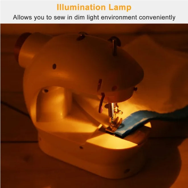 Electric Sewing Machine Portable 2-Speed with Overlock Foot