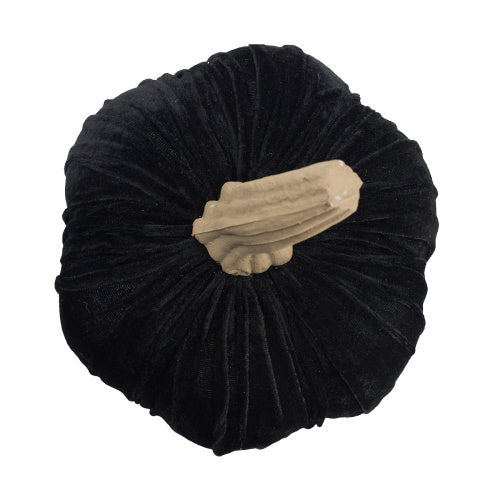 9.5" Black Velvet Pumpkin Large, For Holiday Halloween Decor