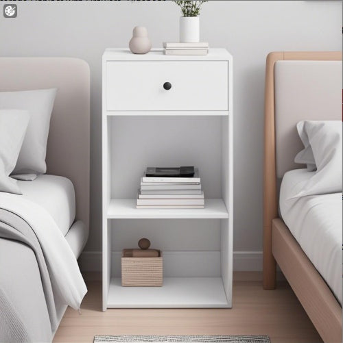 Simple Design Beige & White Storage Cabinet with Drawers — Sideboard for Living & Dining Room