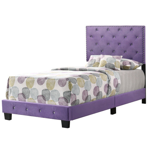 Charming Purple Twin Bed Stylish Spaces - View 1