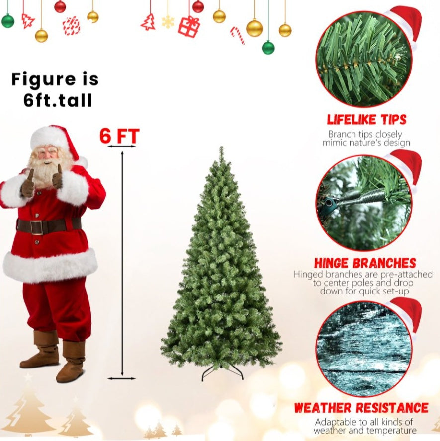 Prelit PVC Memory Wire Christmas Tree — 5 / 6 / 7 / 8 / 9 ft