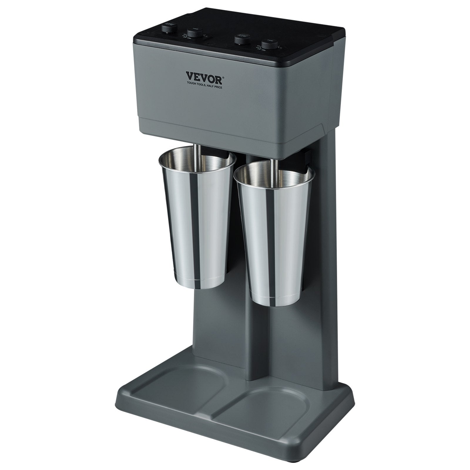 VEVOR Milkshake Maker, 375W ×2 Double-Head 3-Speed Mixer with 2×820ml Stainless Cups