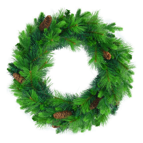 6FT Grass Green Pre-Lit Christmas Tree Set with 9ft Garland & 1.64ft Wreath