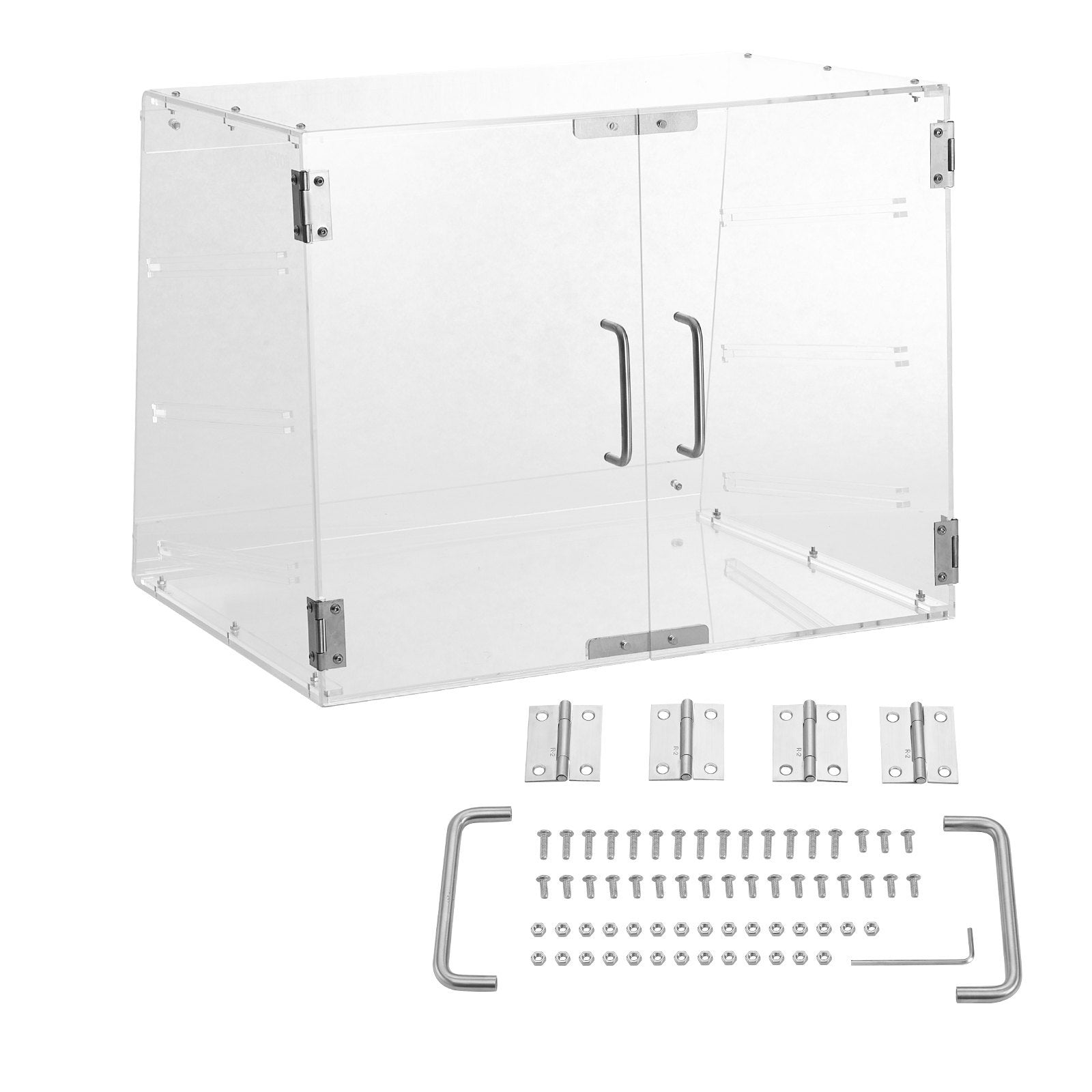 VEVOR Pastry Display Case, 3-Tier Commercial Countertop Bakery Display Case, Acrylic Display Box With Rear Door Access Removable Shelves