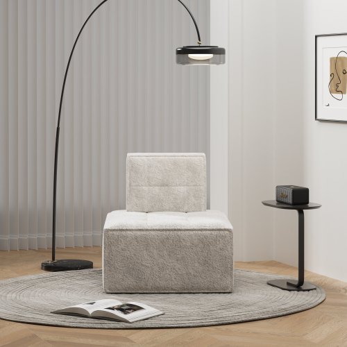 Cydd Sherpa Modular Bean Bag Chair Beige - View 6