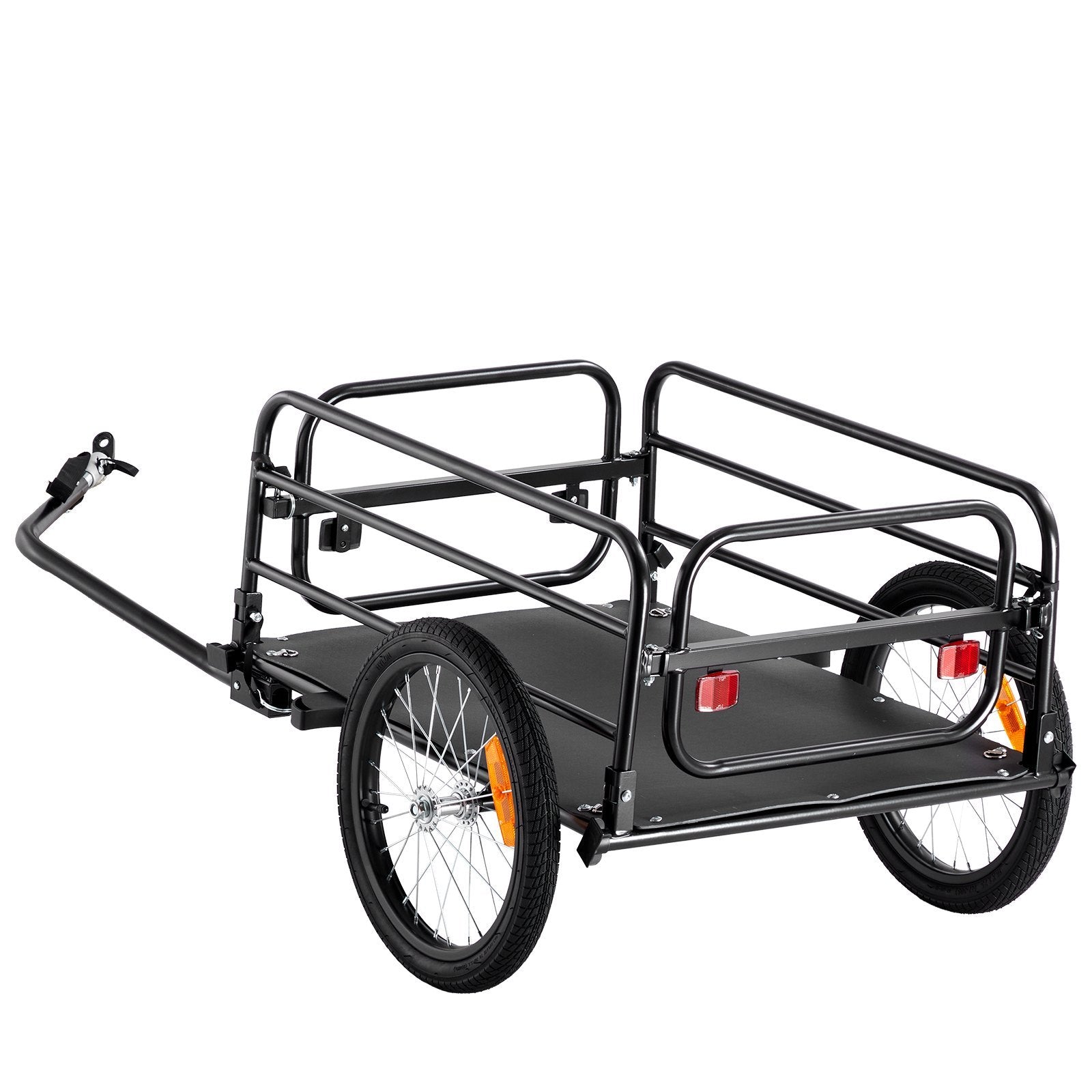 Bike Cargo Trailer – 160 lb Folding Bicycle Wagon w/ Universal Hitch & Reflectors