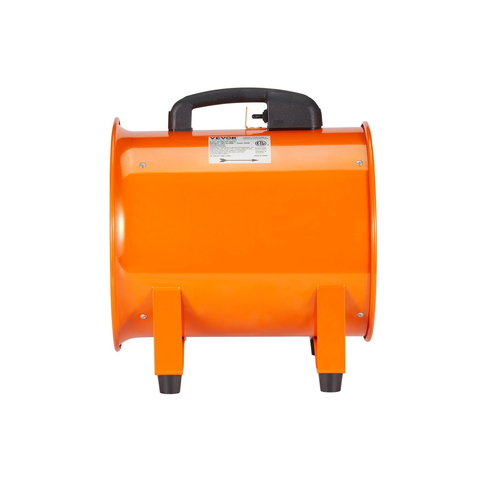 VEVOR Portable Ventilator, 12 Inch Heavy Duty Cylinder Fan with 16.4ft Duct Hose