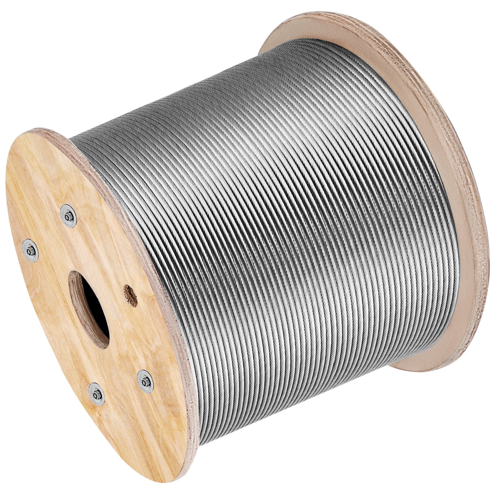 VEVOR T316 Stainless Steel Cable, 1x19 Strand — 1/8" x 1000ft, 2100 lb