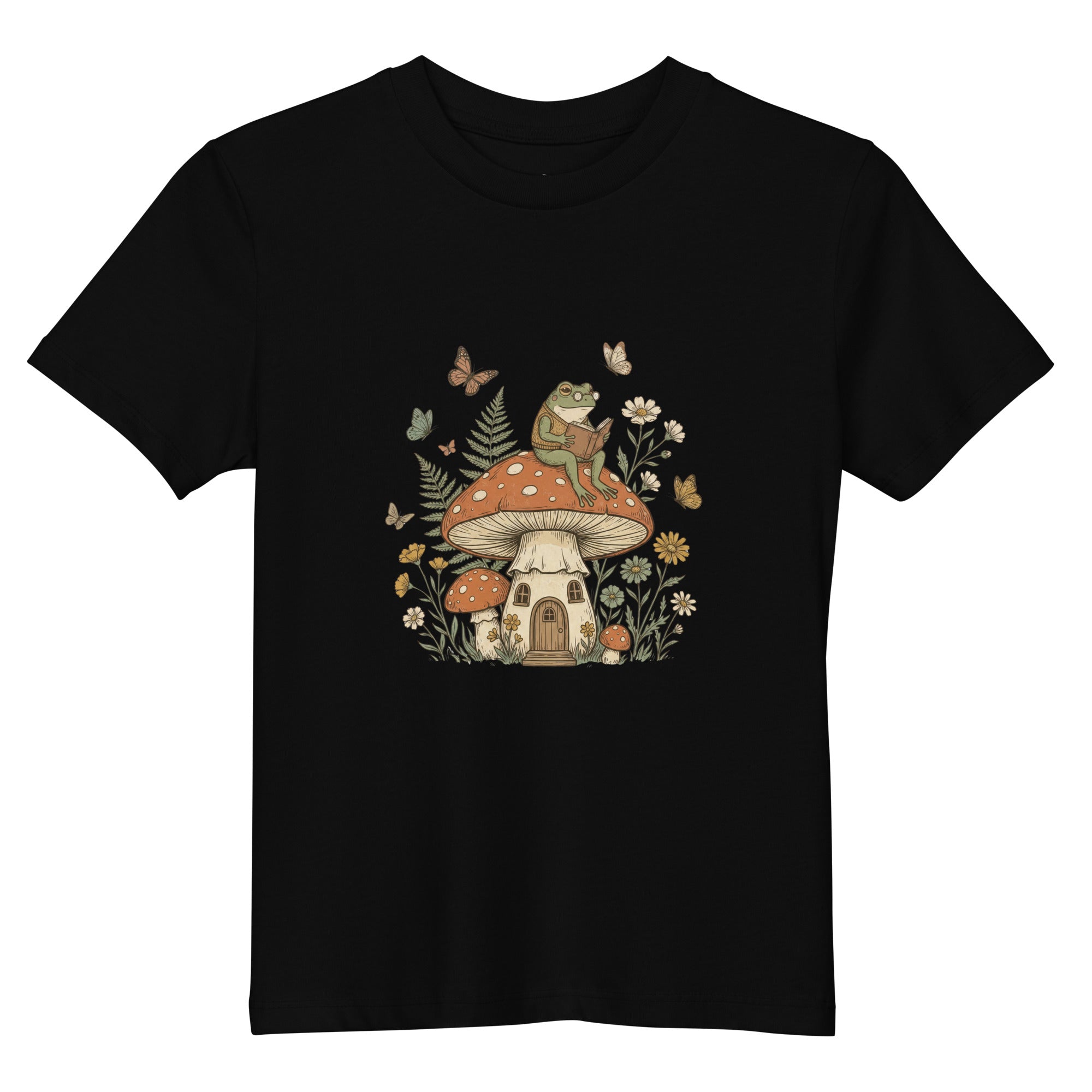 Reading Frog Mushroom House Organic Cotton Kids T Shirt - View 16