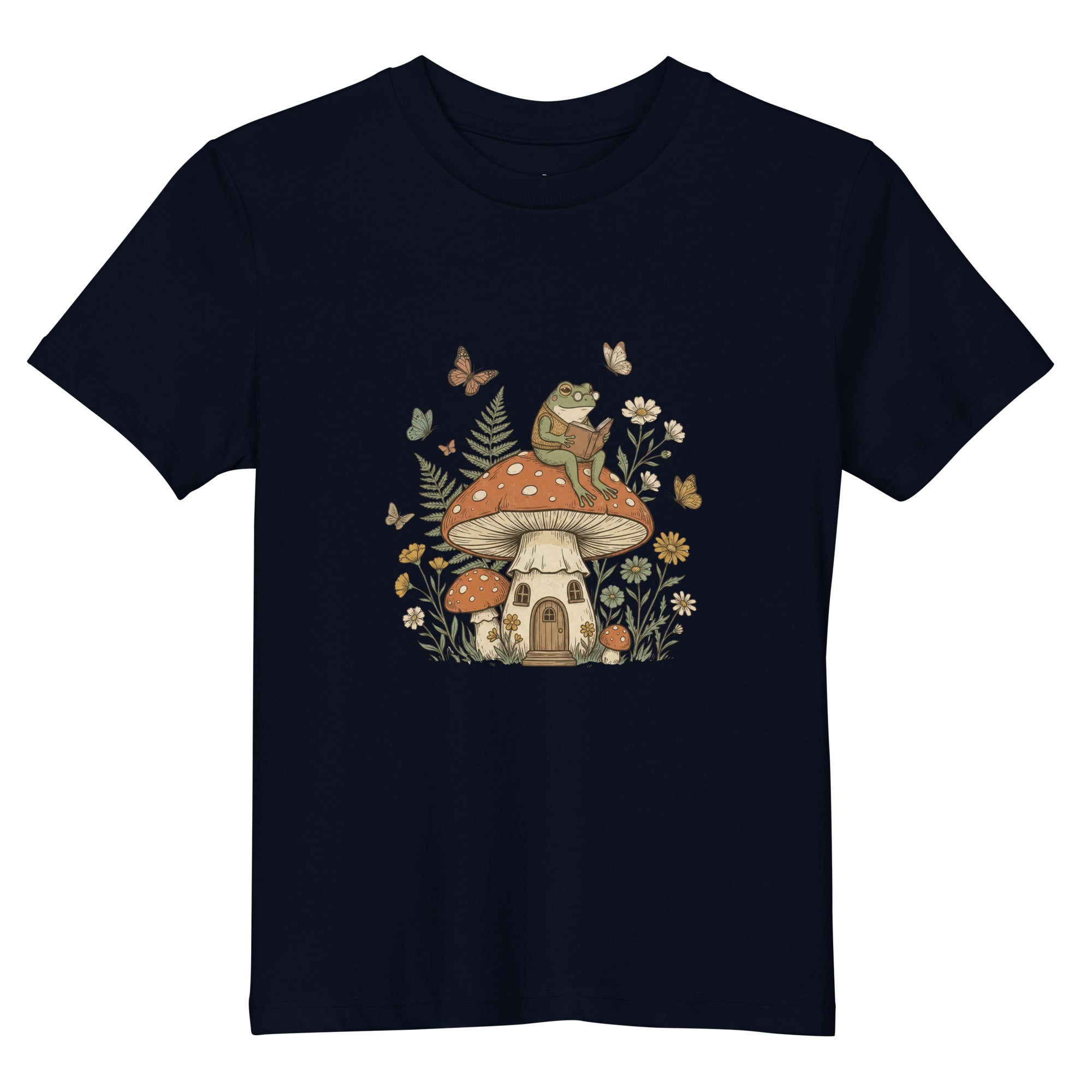 Reading Frog Mushroom House Organic Cotton Kids T Shirt - View 17