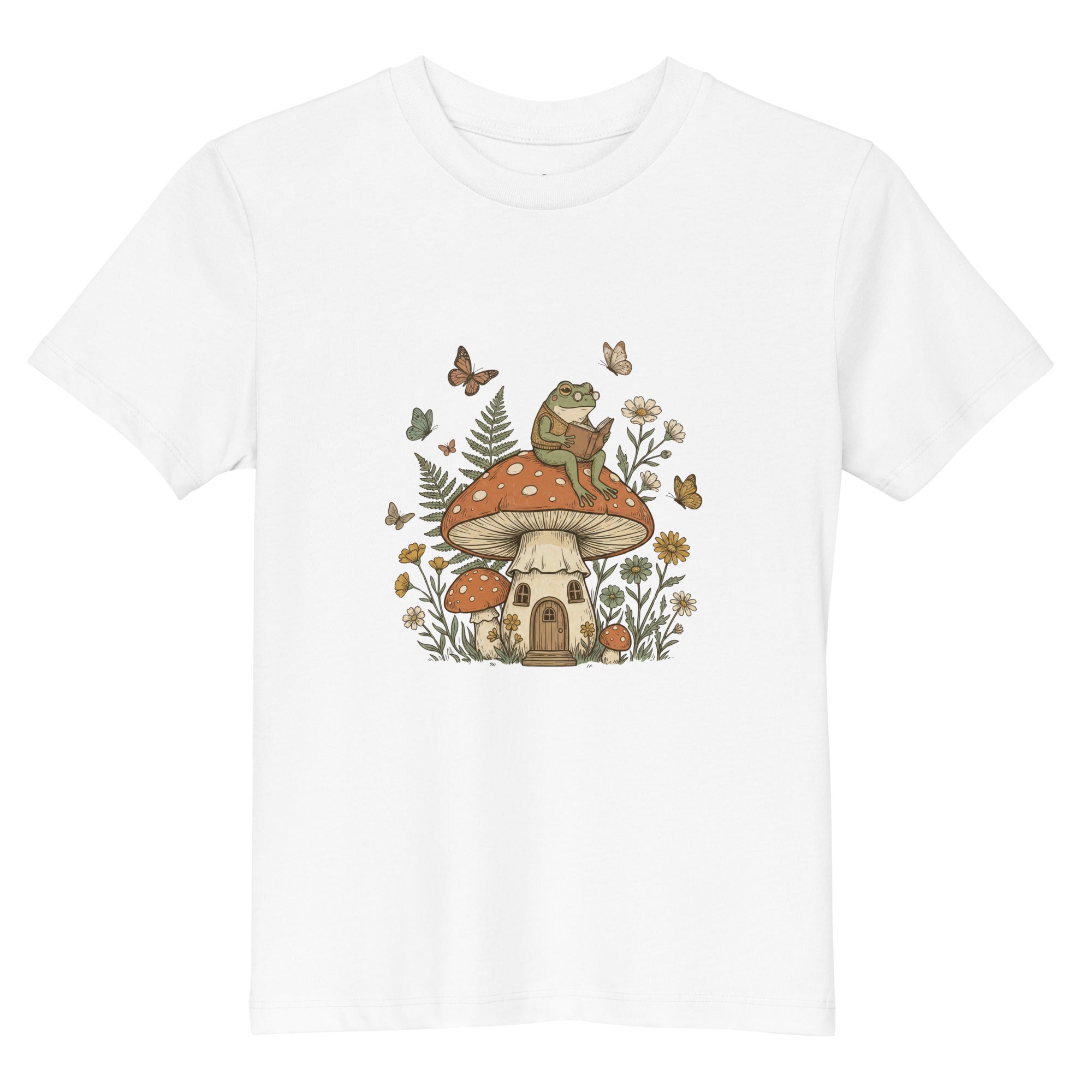 Reading Frog Mushroom House Organic Cotton Kids T Shirt - View 18